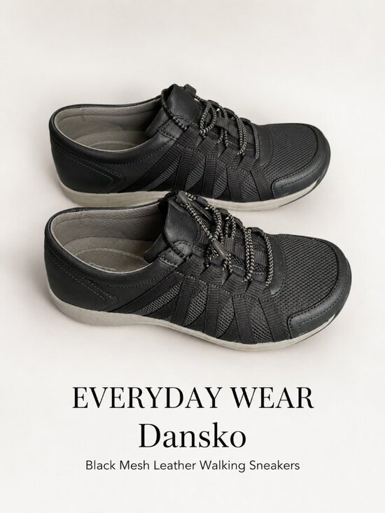 Dansko Shoes - Dansko Black Mesh Leather Walking Sneakers Comfort Shoes EU 37 US 7